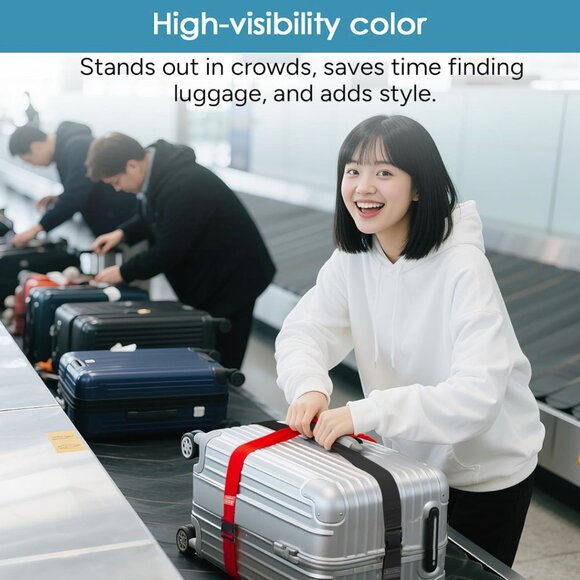 Adjustable Luggage Straps – Black & Orange– New - Picture 8 of 8